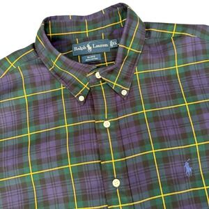 Polo Ralph Lauren Blake Black Watch‎ Plaid Button Down Shirt Mens XL Preppy